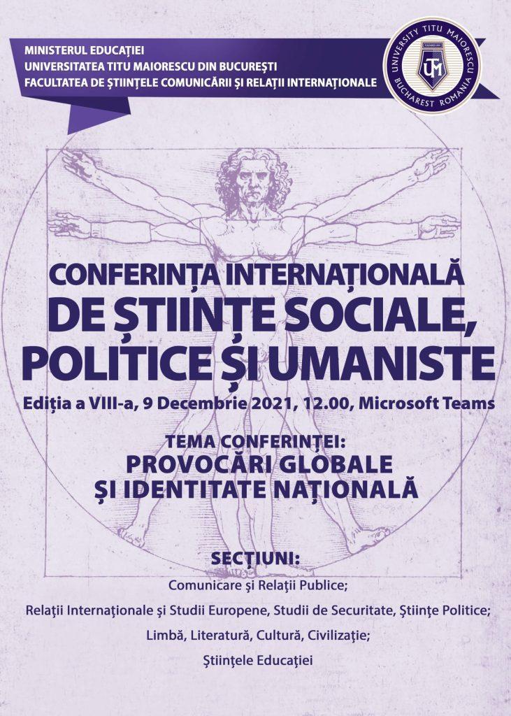 CONFERINTA INTERNATIONALA DE STIINTE SOCIALE POLITICE SI UMANISTE editia VIII 2021